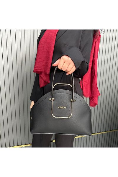 Armine Black Plain Bag - Ar36503
