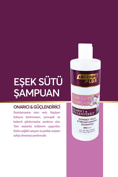 Softto Plus Shiny Hair Giving Repair Strengthening Donkey Milk Shampoo - Easy Comb, Eleg.3343