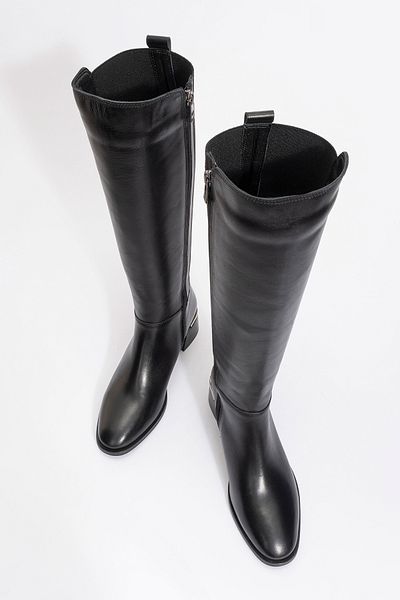 LuviShoes Жіночі черевики з натуральної шкіри ROCHOS Black Skin Strec