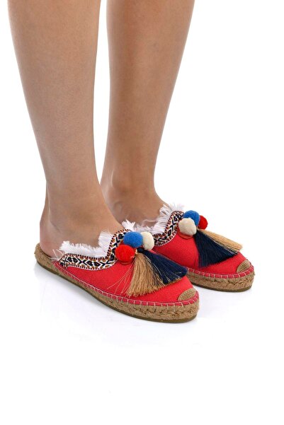 Su Espadril Canca Kırmızı Kadın Espadril Terlik