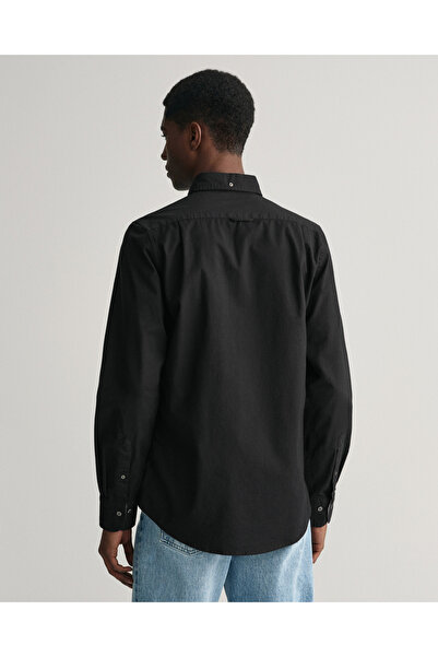 Gant Erkek Siyah Slim Fit Düğmeli Yaka Gömlek