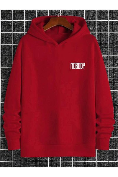 NEW TRENDY COLLECTİON Trust Back and Breast Printed Wide Cut 3 Yarn Sweatshirt