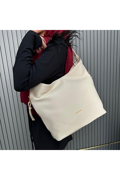 Armine Ar35802 Model Plain Cream Bag