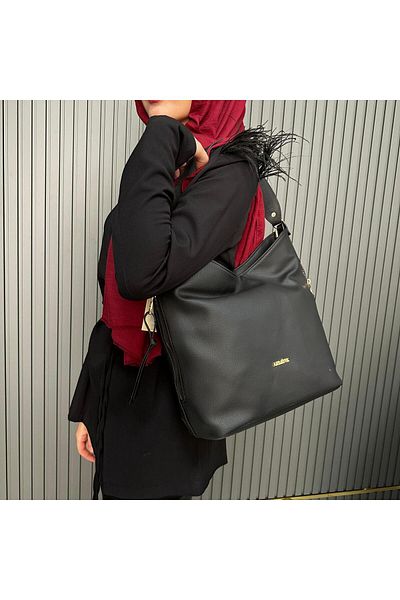 Armine Black Plain Bag - Ar35803 Model