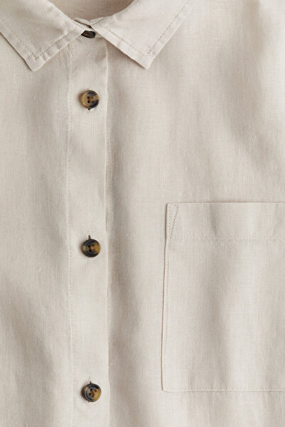 H&M Yıkanmış Keten Gömlek Gecelik