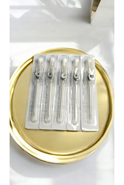 BEZO Piercing Delim İğnesi Gri 45 mm İntraket Kanül Anjiokat 1.6 Göbek Dil Köprü