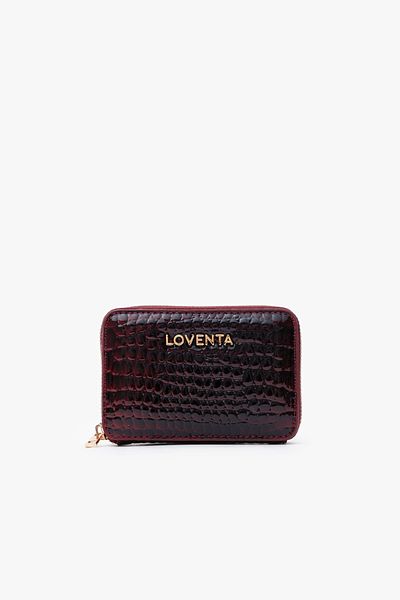 LOVENTA Blanca Leather Zippered Card Holder Wallet