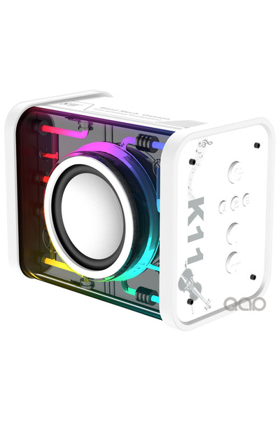 TEKNOHANE Bluetooth Orta Boy Hoparlör Ses Bombası Yüksek Ses Gücü Led Işık 8 WATT Beyaz