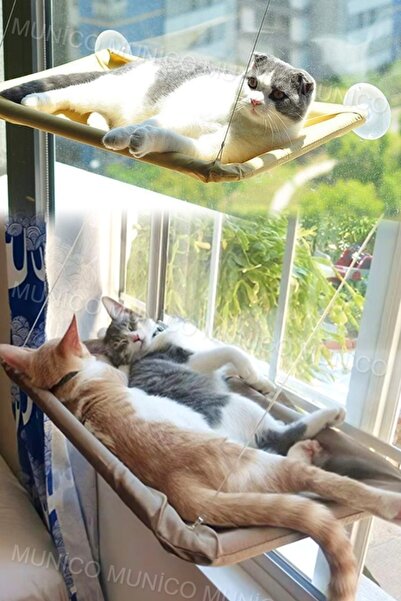 Mucuks Nefes Alabilir Kumaşlı Kedi Hamak Yıkanabilir Sökülebilir Pencereye Mo...