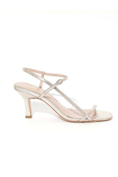 RİVUS Thin Strap Low Heel Shoes - Gold