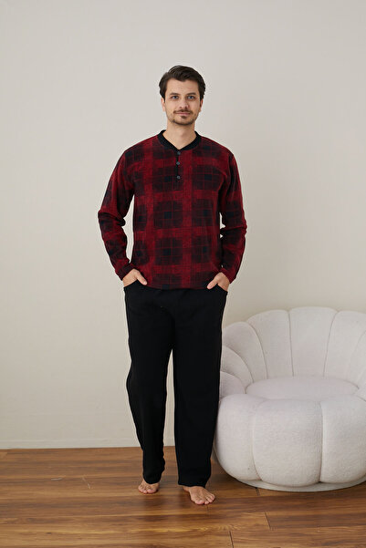 CALİA Erkek Uzun Kollu Polar Kışlık Sıcak Tutan Pijama Takımı YENİ SEZON