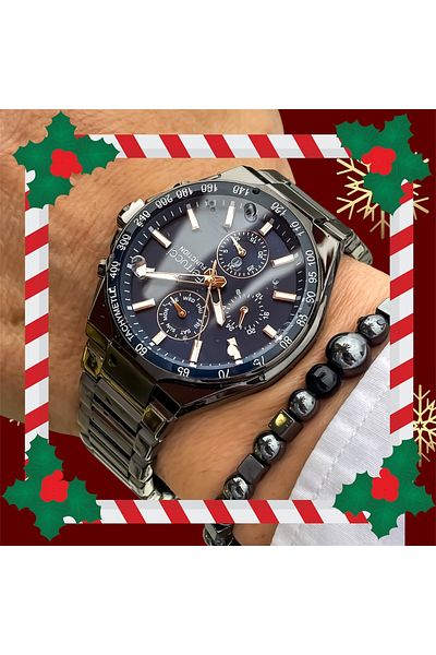Ferrucci Men's Wrist Watch - Steel Cord, 3 Atm Waterproof, Bracelet Gift