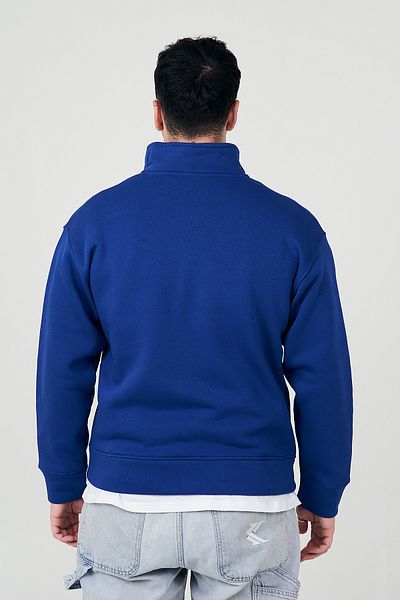 MBEY Μπλε φούτερ Oversize Gold με φερμουάρ Saks