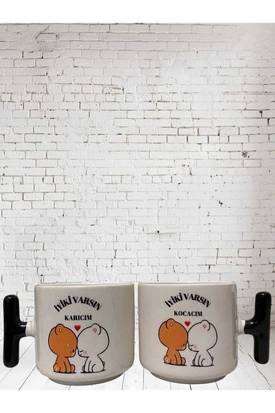 GameFruy Panda Patterned Double-Sided Written Mug - Black Handle