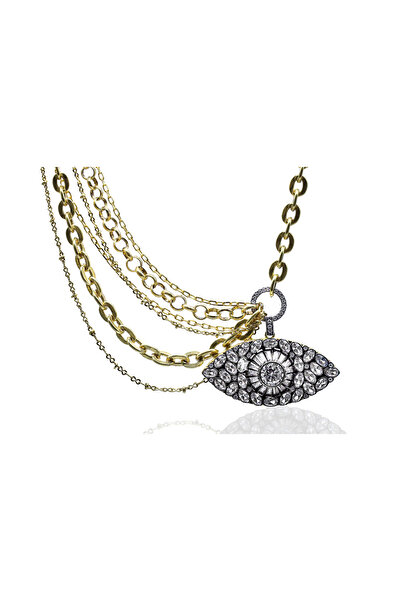 Bayemeyc SUADELA ALTIN KAPLAMA GÖZ KOLYE