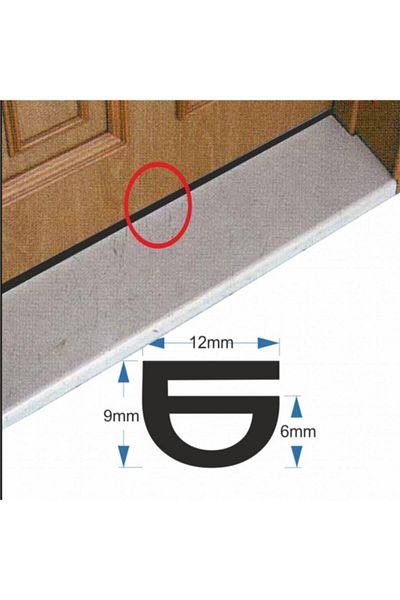 CONTACALL 6 Meter Black Steel Door - Wick and Snap Threshold Seal
