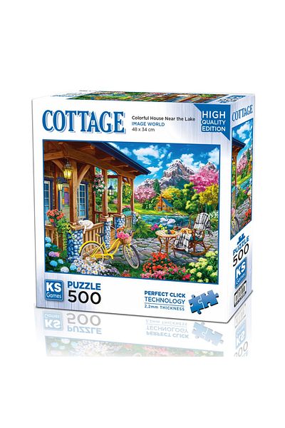 Ks Games Colorful House Near the Lake 500 Piece Puzzle