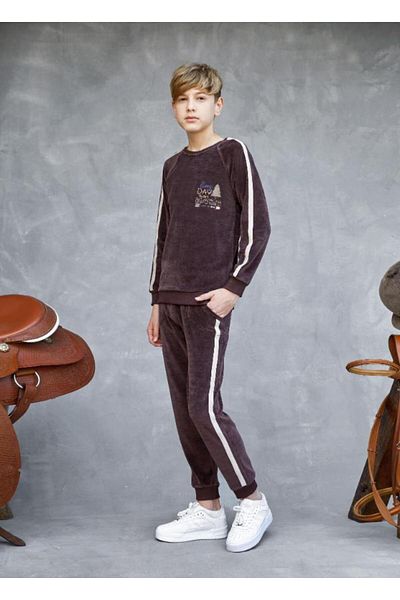 Elsima Men's Velvet Pajama Set - Winter Smoked