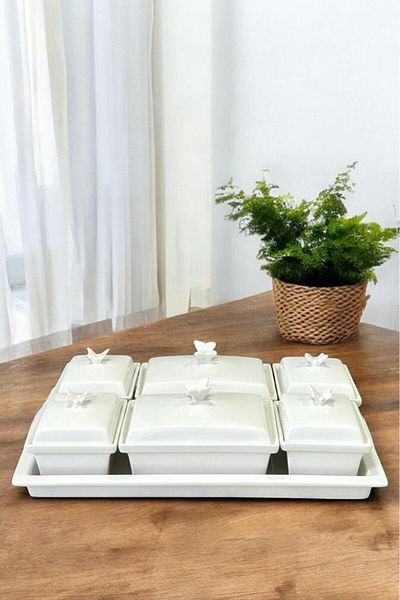 Digithome 6-Piece Butterfly Porcelain Breakfast Set 1-1-289