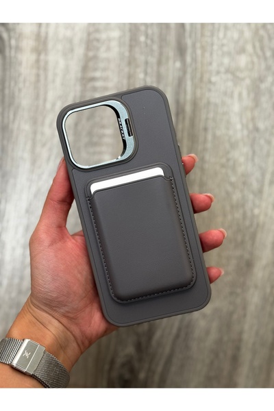 AMİDA Adonis Iphone 16 Pro Max Uyumlu Deri Magsafe Cüzdanlı Kartlıklı Kamera ...