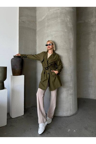 bymaestro woman Women's Seasonal Belted Trench Coat