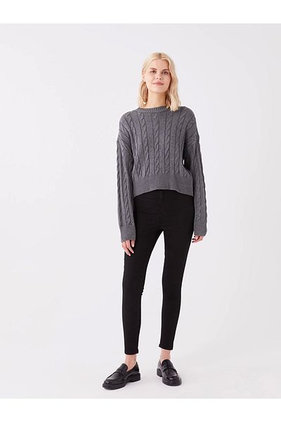 LC Waikiki Blugi LCW Black Jupiter Pantaloni Jeans pentru femei, cu croiala super skinny