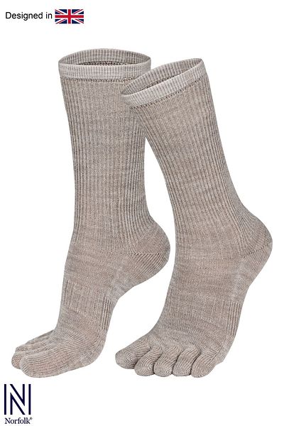 NORFOLK Bruges Merino Wool Πρόληψη Μύκητα και Οσμής Κάλτσες με δάχτυλα 1 ζευγάρι Κρέμα συσκευασίας