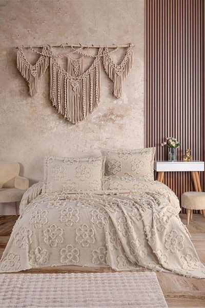 BlueMaison Papatya Cappicuno - Oversized Bedspread, Boutique Chenille