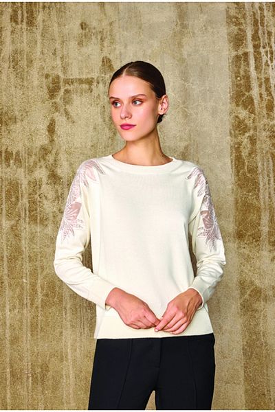 Unıquemode UW 251015   TRICO CU MÂNER UNIC CU DETALII DE BRODAT