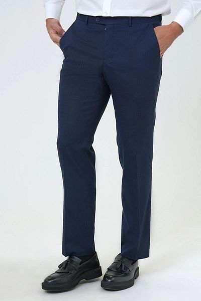 SÜVARİ Slim Fit Straight Polyester Men's Canvas Pants Pn 1014400378   Navy Blue