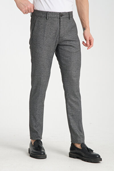 Frappoli Ανδρικό κλασικό παντελόνι Chino με χοντρό καρό σχέδιο με τσέπες στο πλάι