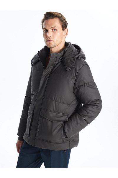 LC Waikiki Ανδρικό πουπουλένιο παλτό SOUTHBLUE Standard Fit με κουκούλα