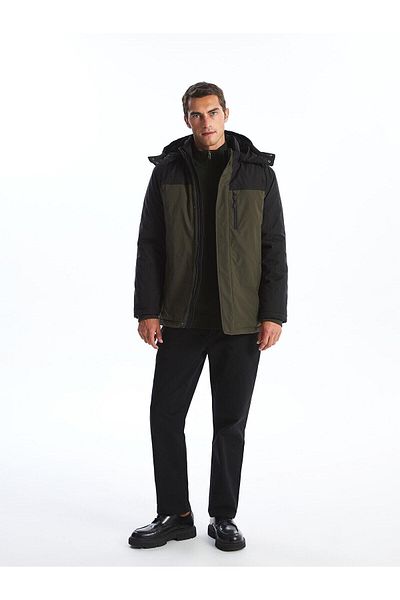 LC Waikiki Ανδρικό παλτό με κουκούλα LCWAIKIKI Classic Standard Fit
