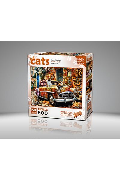 Ks Games Cats on the Car 500 Piece Puzzle