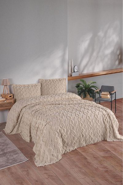 BlueMaison Oversized Jaqua Cappicuno Bedspread - Boutique Chenille