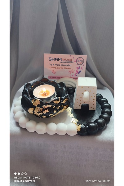 shamatolyesi Harfli şamdan dekoru 3parça