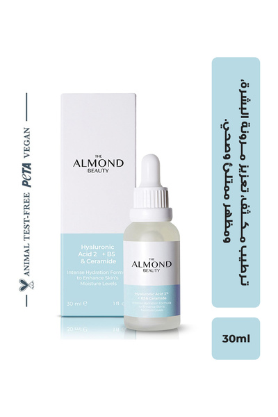 The Almond Beauty مصل الترطيب المكثف مع حمض الهيالورونيك 2% B5 والسيراميد لتر...