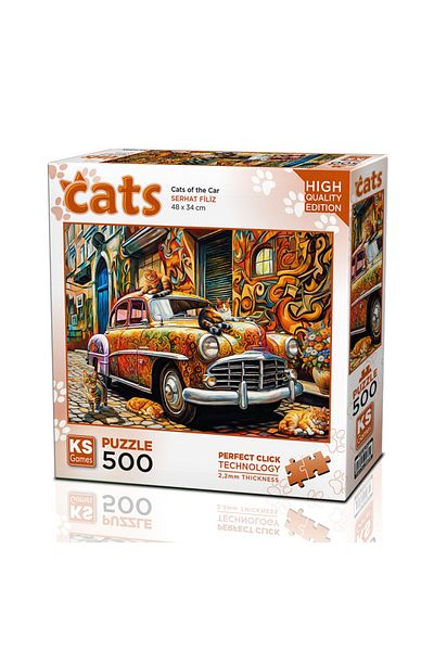 Ks Games Cats on the Car 500 Piece Puzzle