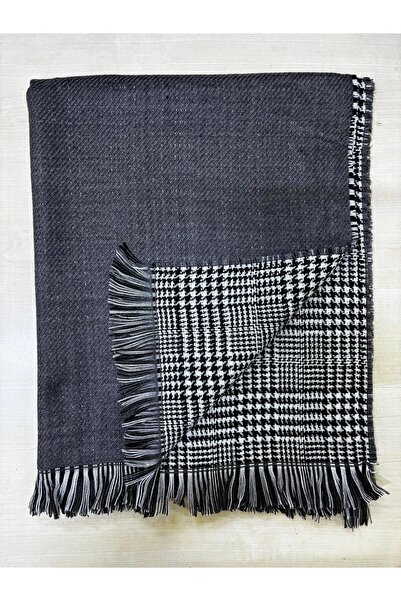 Bytoktay Double Sided Wool Houndstooth Pattern Thick Shawl Soft Textured Shawl Scarf 180*70cm