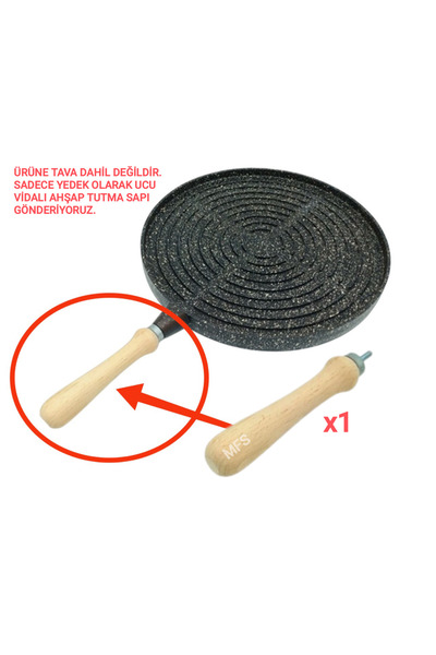 MFS Döküm Tavalar ile Uyumlu Ahşap Sap Kulp ( Kendinden Vidalı Model )