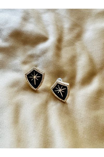 Venüs Accessory Pole Star Steel Earrings