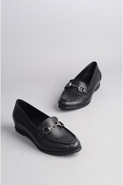 SEÇ KUNDURA Pantofi de damă cu toc cu pană din piele naturală - NEGRU, înălți...