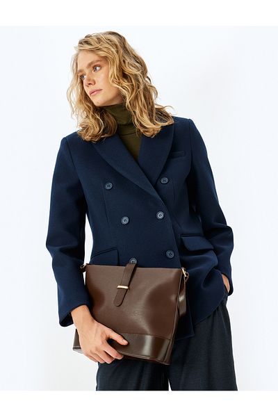 Koton Faux LeatherToteBag - with Strap and Belt Detail
