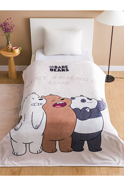 LC Waikiki We Bare Bears Baskili Tek Kisilik Battaniye 150x200 Cm - W4DD04Z8
