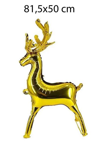 Atölye Mi Gold Deer Foil - Footed Christmas Balloon