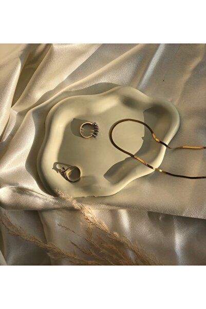 Hommark Bulut görünümlü mint yeşili takı tepsisi takı tabağı 19x14 dekoratif ...