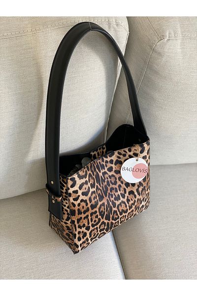 BAGLOVİS GEANT DE UMĂR LEOPARD DE FEMEI SHOPPER CU CUREA AJUSTABLE