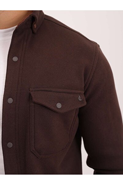 cliento Erkek Kahverengi  Regular Fit Likralı İçi Polarlı(yünlü) Yüksek Kalit...