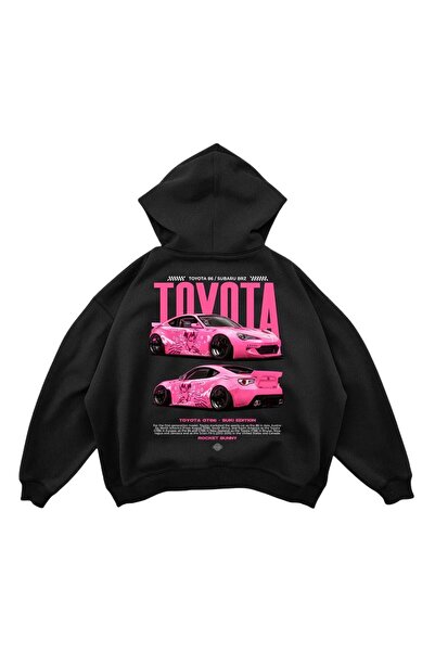 SVART WEAR Hanorac supradimensionat cu glugă, cu glugă, imprimat cu design To...