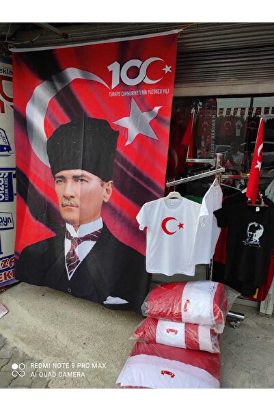 Dizayn Medya Baskı Merkezi Atatürklü Bayrak 100x150 Cm . Kalpaklı Rashel - As...